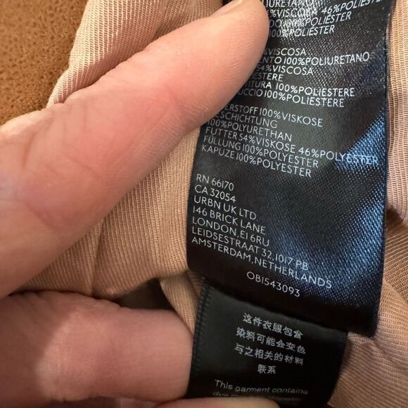 Free People We The Free Harriet Hooded Vegan Leather Moto Jacket Chocolate XS - Picture 13 of 14